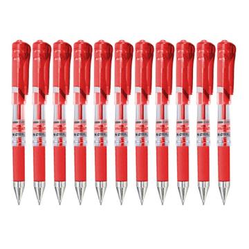M&G/晨光 拔帽式中性笔大容量子弹头签字笔，GP1111 红色 0.7mm 12支装