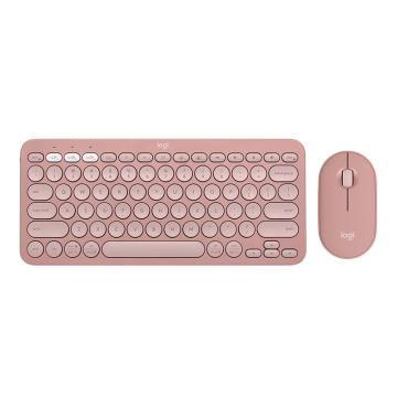 罗技Logitech 键鼠套装，PEBBLE 2 COMBO 云霞粉
