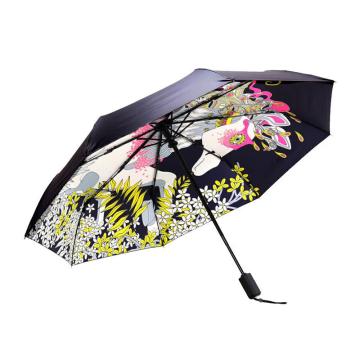 天堂伞TTS 自动伞55cm*8骨安全自开收黑胶晴雨伞遮阳伞太阳伞，策马扬鞭内