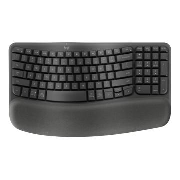 罗技Logitech 无线蓝牙键盘，WAVE KEYS 黑 人体工学键盘
