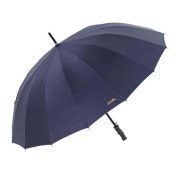 天堂伞TTS 长柄伞65cm*16骨加大伞黑胶防晒晴雨伞太阳伞遮阳伞，10009藏青