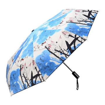 天堂伞TTS 自动伞55cm*8骨安全自开收黑胶晴雨伞遮阳伞太阳伞，细雨绵绵内