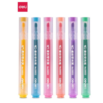 Deli/得力 33002柔彩荧光笔(混)(盒)