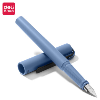 Deli/得力 A952乐素练字钢笔EF明尖(暗石蓝)(1笔+1墨囊/盒)