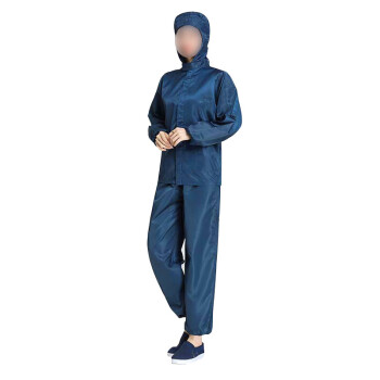 易工鼎 防静电服 分体无尘服连帽有口袋工作防护服 藏青色5XL码yjy09518