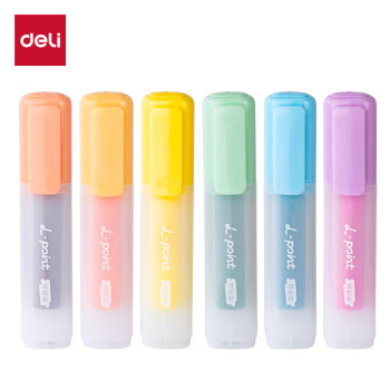 Deli/得力 SK629抗晕染荧光笔霁月色系(混)(6支/盒)