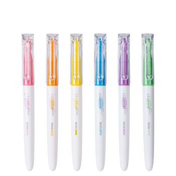 Deli/得力 SK226单头抗晕染荧光笔缤纷色系(混)(6支/盒)