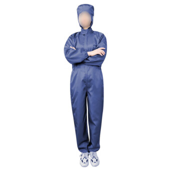 易工鼎 防静电服 连体无尘服连帽工作服防护服 藏青色4XL码yjy09533