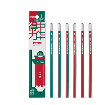 Deli/得力 HC11-HB六角杆中华联名书写铅笔HB(混)(10支/盒)