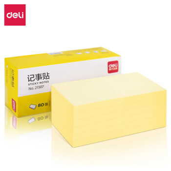 Deli/得力 21507劲贴76*76mm80张(黄)(包)