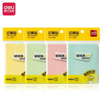 Deli/得力 21601记事贴(劲贴)101*76mm/100张(袋)