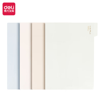 Deli/得力 纽赛NS541文件套A4-单入带背宽(混)(4个/包)