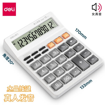Deli/得力 TE201语音计算器(白)(台)