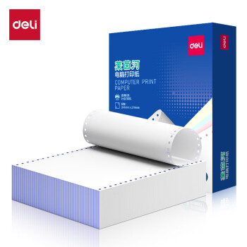 Deli/得力 莱茵河L241-1电脑打印纸(S白色撕边)(1000页/盒)