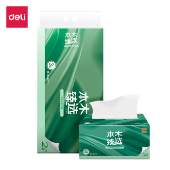 Deli/得力 本木臻选MR2200-01软抽2层200抽(白)(3包/提)