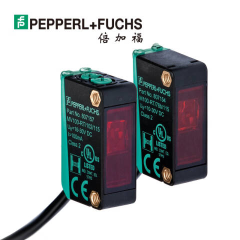 倍加福 (PEPPERL+FUCHS) 对射型光电传感器；M100/MV100-RT/76a/103/115