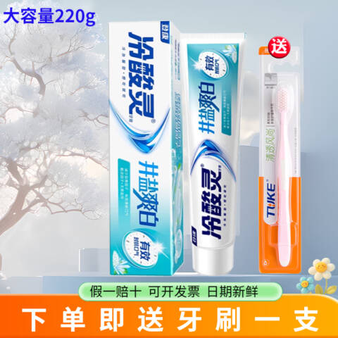 冷酸灵 牙膏 井盐爽白抗敏感冰爽薄荷 220g