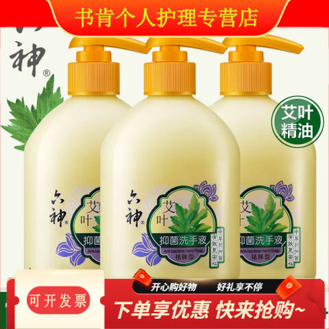 LIUSHENG/六神 艾叶抑菌洗手液（祛味型） 20383艾叶植物抑菌易冲洗 500ml