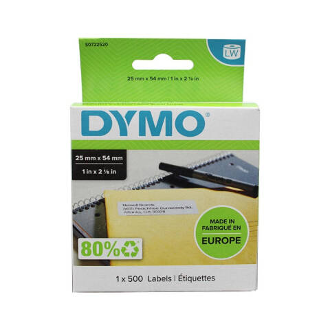 DYMO 地址打印标签纸，S0722520 25mm×54mm 适用LW450/550/4XL/5XL 500张/卷