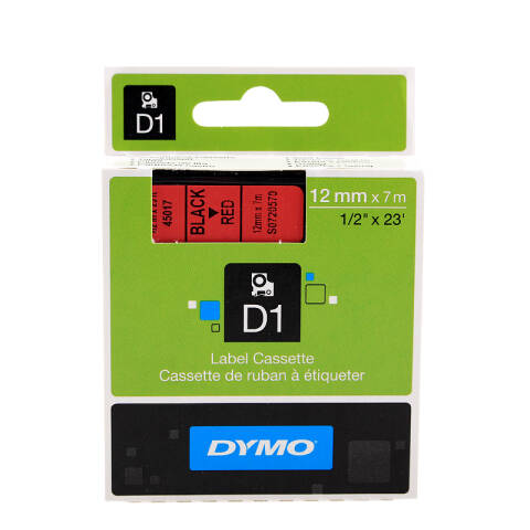 DYMO 商用D1电子标签带 红底/黑字 9mm*7m