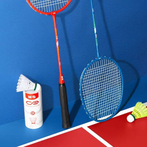 M&G/晨光 铁合金套装羽毛球拍(2拍3球双色款)，AST09305