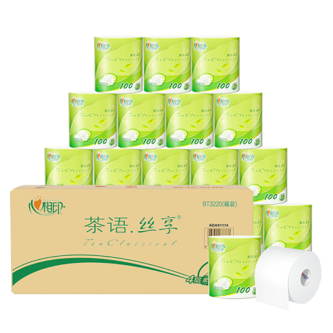 Mind Act Upon Mind/心相印 丝享系列4层100g卷筒卫生纸 BT3220 20卷/箱