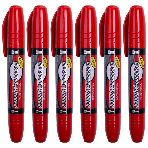 M&G/晨光 大双头记号笔，MG-2110粗头5.0mm细头2.0mm （红色）盒装 （替代：MWW617）