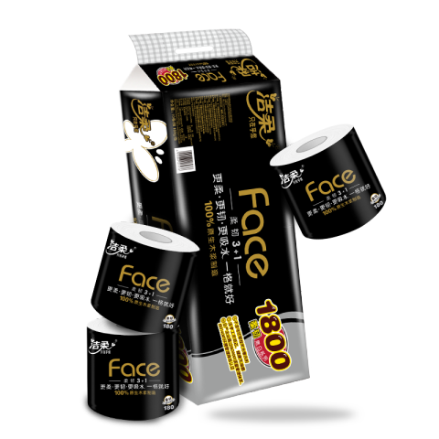 洁柔 4层180克有芯卷筒卫生纸Face(黑色) BJ095-10 10卷/提