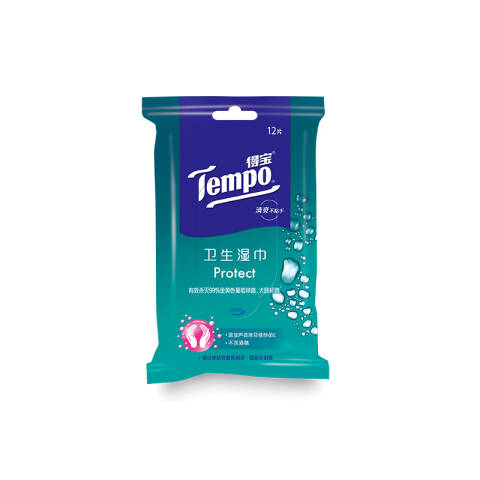 Tempo/得宝 单层卫生湿巾 T3002 12片*10包*6袋/箱