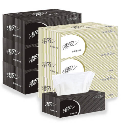Breeze/清风 2层200抽盒装面巾纸 B338A2 3盒*12提/箱
