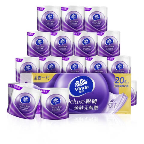 Vinda/维达 4层130克有芯卷筒卫生纸 V4663（升级款） 12卷*6提/袋