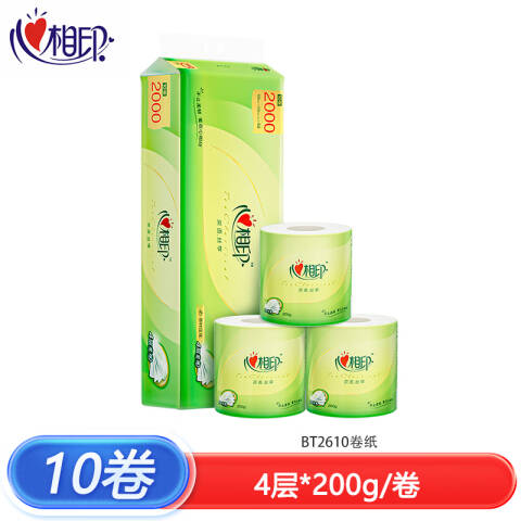 Mind Act Upon Mind/心相印 茶语系列4层200克卷筒卫生纸 BT2610 10卷/提