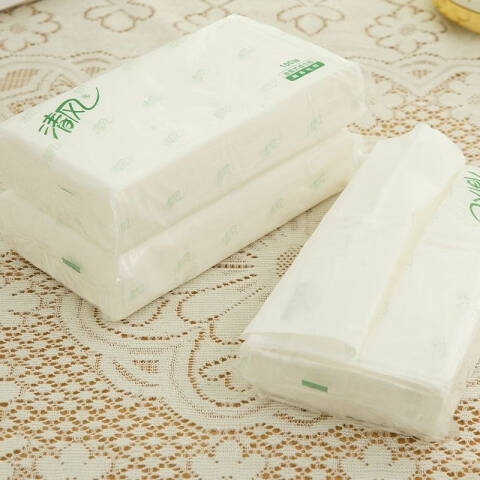 Breeze/清风 2层100抽简装塑包抽取式面巾纸 B312YZ大规格 96包/箱