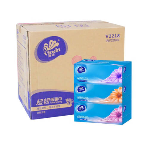 Vinda/维达 超韧Just1系列4层180克压花有芯卷筒卫生纸 V4688 10卷*6提/袋