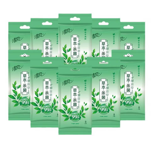 Breeze/清风 湿纸巾 BWB80YE1/BWB80YE/BWB80YE2御本草 80片*4包/箱