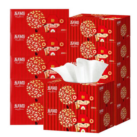 MAY FLOWER/五月花 面巾纸 A19613S两层经济型200抽盒装 3盒/组