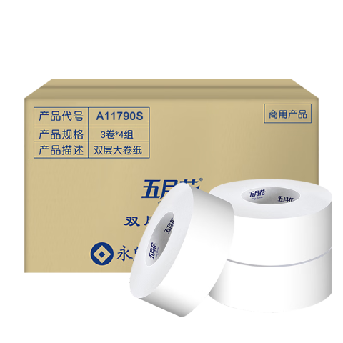 MAY FLOWER/五月花 双层230米大卷纸 A11790S 3卷*4提/箱