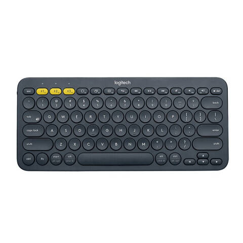 罗技Logitech 无线蓝牙键盘，K380黑色 办公女性便携超薄笔记本键盘