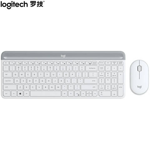 罗技Logitech 键鼠套装，MK470（白） 无线超薄全尺寸键鼠套装