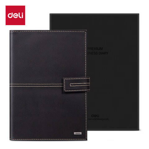得力deli 3158高级活页记事本(咖啡色)-97张-25K(本)