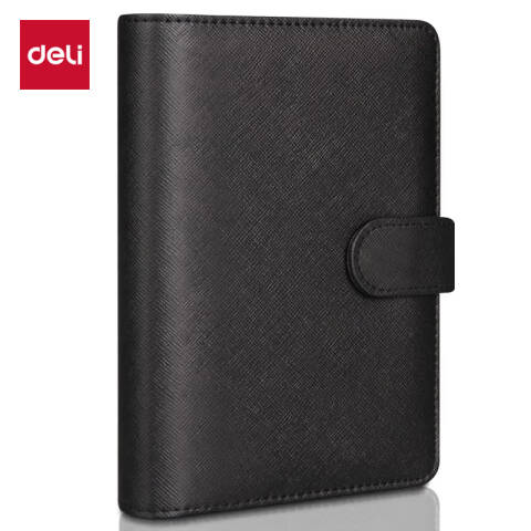 得力deli 3152活页记事本-48k-165*105mm-100张(黑色)