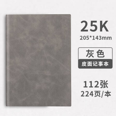 得力deli BP151皮面本25K-205mm*143mm112张/(灰色)(本)