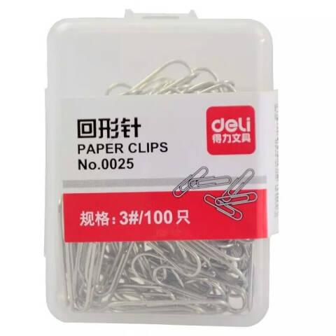 得力deli 0025回形针(100枚/盒)