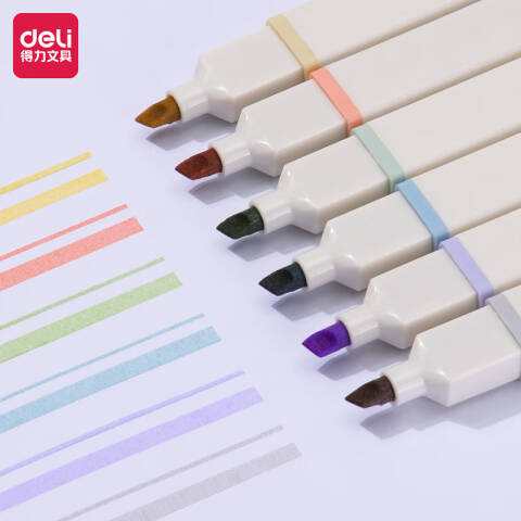 Deli/得力 S743方杆荧光笔(混)(盒)