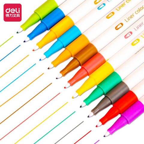 Deli/得力 S578彩色勾线笔(混)(盒)