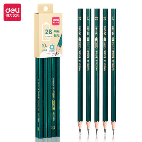 Deli/得力 58104-2B_10支装简易包装铅笔(混)(10支/盒)
