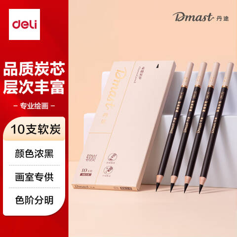 Deli/得力 dmast丹途RK1-6_炭笔-软(混)(10支/盒)