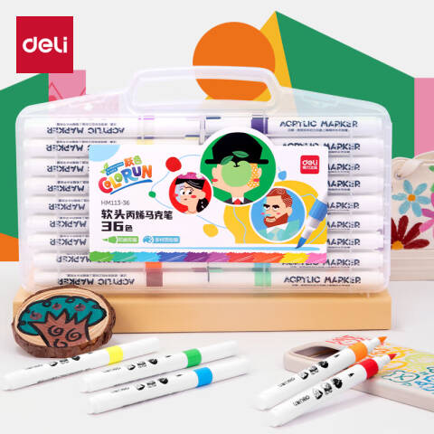 Deli/得力 HM113-36有点艺思丙烯马克笔(混)(盒)