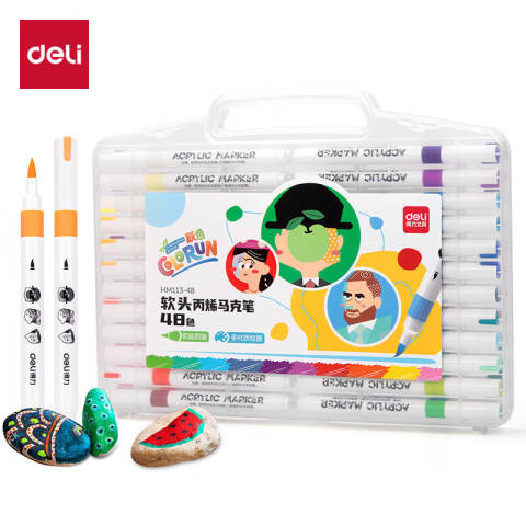 Deli/得力 HM113-48有点艺思丙烯马克笔(混)(盒)