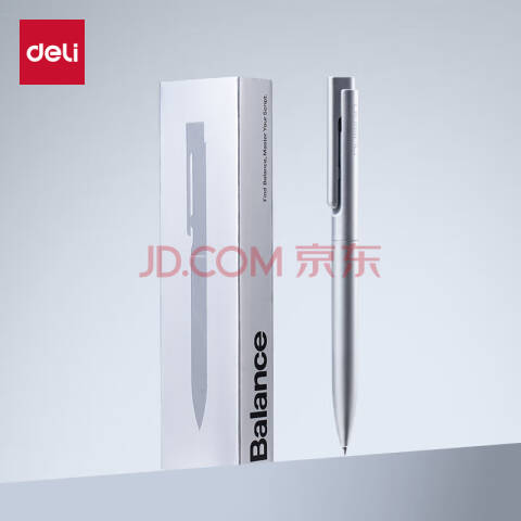 Deli/得力 纽赛NS999ES速干按动中性笔0.5mm子弹头(银)(1支/盒)